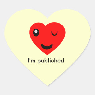 I'm published heart sticker