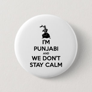 Im Punjabi And We Dont Keep Calm Baby  6 Cm Round Badge