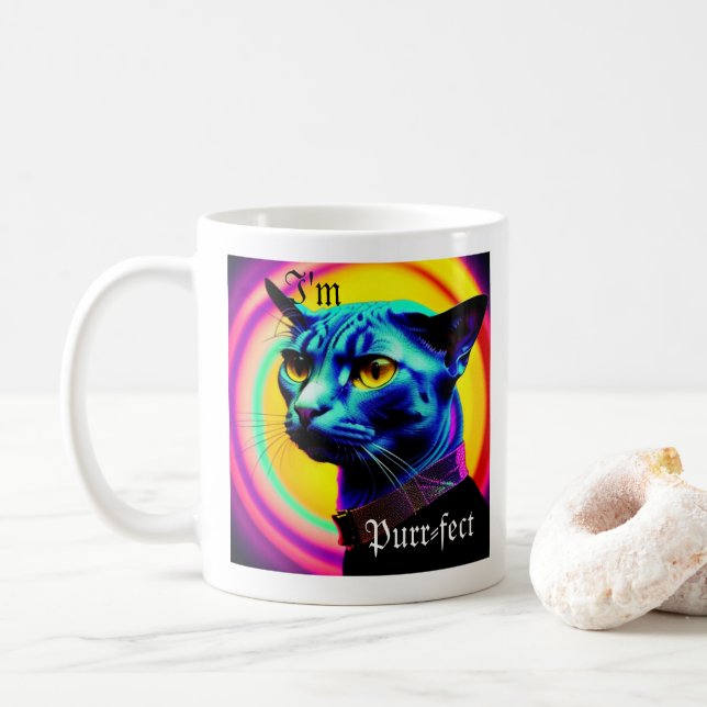 I'm purr-fect cat mug (With Donut)