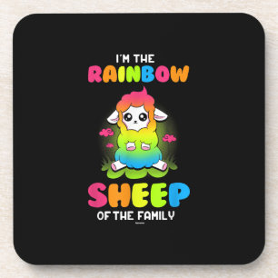 Im rainbow sheep of  family   Cute Sheep Design Coaster