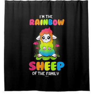 Im rainbow sheep of family Cute Sheep Design Shower Curtain