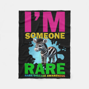 Im Rare, Cute Zebra For Rare Disease Awareness Fleece Blanket