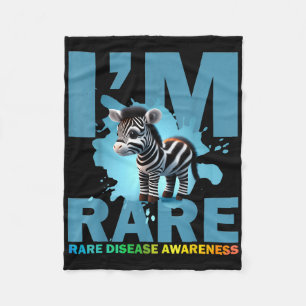 Im Rare, Cute Zebra For Rare Disease Awareness Fleece Blanket