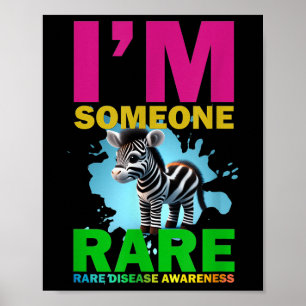 Im Rare, Cute Zebra For Rare Disease Awareness Poster