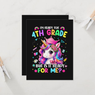 Im Ready for 4th Grade Unicorn First Day of School Invitation