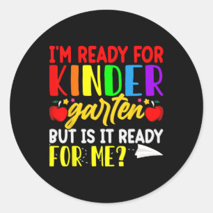 I'm Ready For First Day Of School Kindergarten Boy Classic Round Sticker