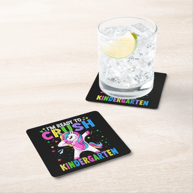 I'm Ready For Kindergarten Back To School Square Paper Coaster (Insitu)