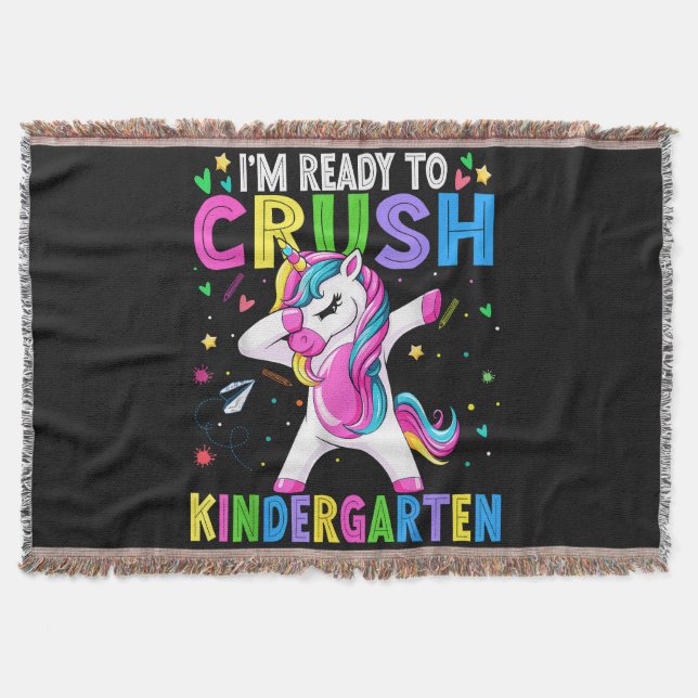 I'm Ready For Kindergarten Back To School Throw Blanket (Front)