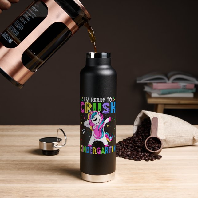 I'm Ready For Kindergarten Back To School Water Bottle (Coffee (Rotated))