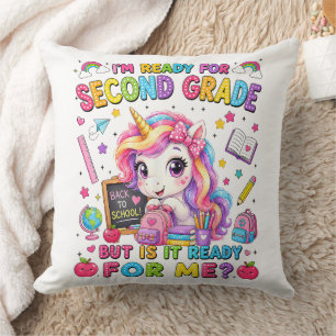 Im Ready for Second Grade Unicorn First Day Cushion