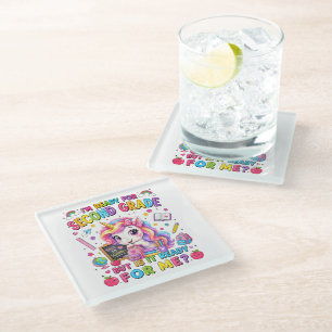 Im Ready for Second Grade Unicorn First Day Glass Coaster