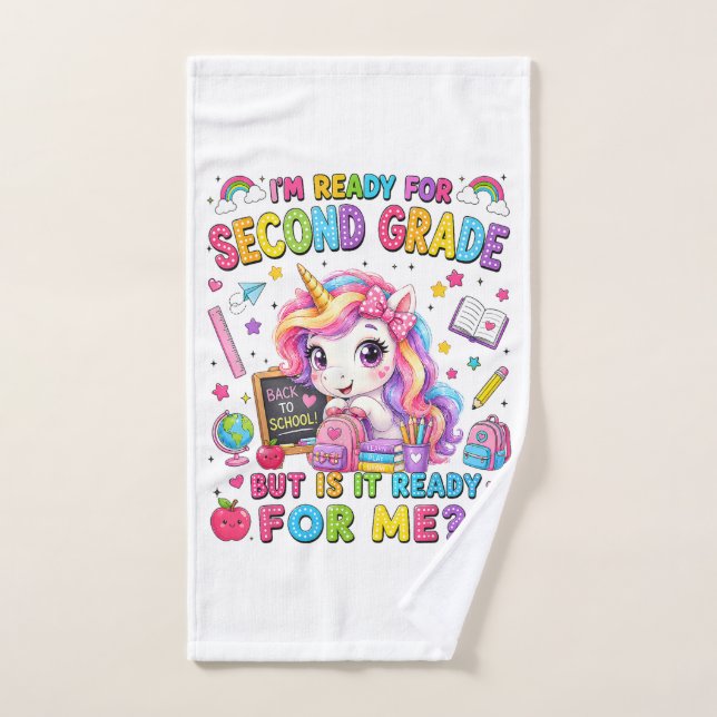 Im Ready for Second Grade Unicorn First Day Hand Towel (Hand Towel)
