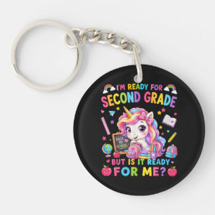 Im Ready for Second Grade Unicorn First Day Key Ring