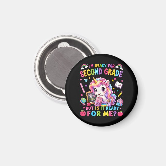 Im Ready for Second Grade Unicorn First Day Magnet (Front/Back)