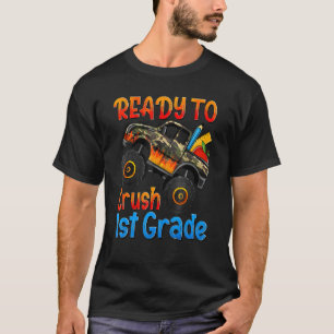 Im Ready To Crush 1st Grade Boy Monster Truck Back T-Shirt