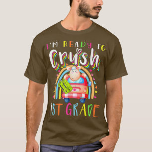Im Ready To Crush 1st Grade Girls Cute Sheep Back T-Shirt