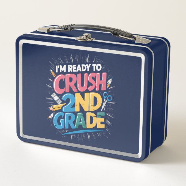 I'm Ready to Crush 2nd Grade Back to School Metal Lunch Box (Front)