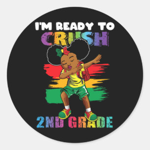 I'm Ready To Crush 2nd Grade Dabbing Girl Back To  Classic Round Sticker