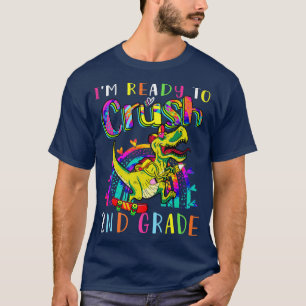 Im Ready To Crush 2nd Grade Dinosaur Boys Rainbow  T-Shirt