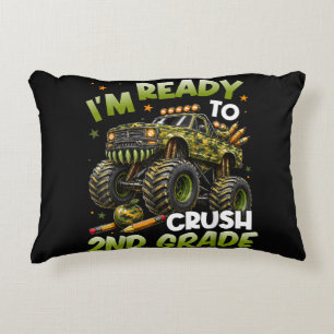 I'm Ready to Crush 2nd Grade Monster Truck Decorative Cushion