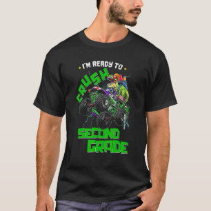 Im Ready To Crush 2nd Grade Monster Truck Dinosaur T-Shirt