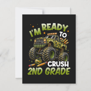 I'm Ready to Crush 2nd Grade Monster Truck Holiday Card