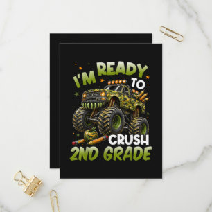 I'm Ready to Crush 2nd Grade Monster Truck Invitation Postcard