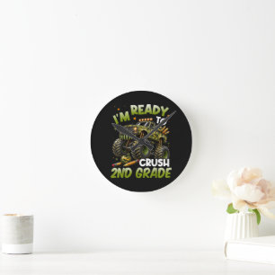 I'm Ready to Crush 2nd Grade Monster Truck Round Clock