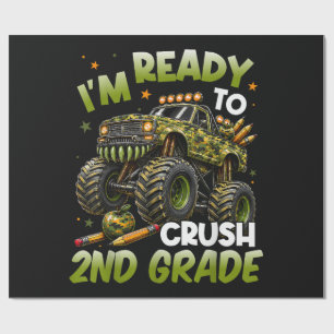 I'm Ready to Crush 2nd Grade Monster Truck Wrapping Paper