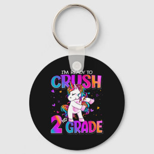 I'm Ready To Crush 2nd Grade Unicorn Ck To School Key Ring