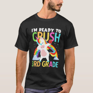 I'm Ready To Crush 3Rd Grade Dabbing Unicorn Back T-Shirt