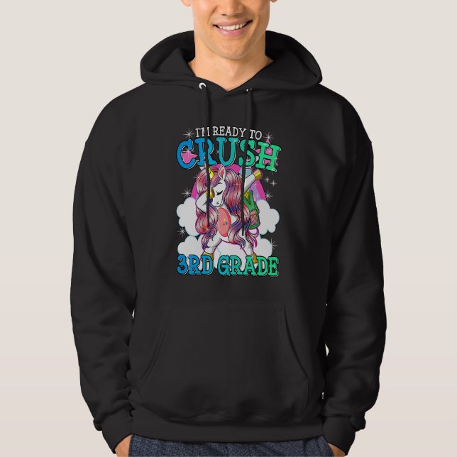 I'm Ready to Crush 3rd Grade Kids  Cute Dabbing Un Hoodie (Front)