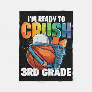 I'm Ready To Crush 3rd Grade Sketll Ck To School B Fleece Blanket