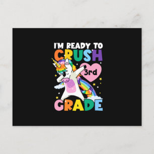I'm Ready To Crush 3rd Grade Unicorn Heart 1st Day Postcard