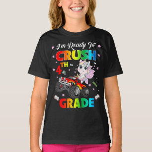 Im Ready To Crush 4th Grade Monster Truck Unicorn  T-Shirt