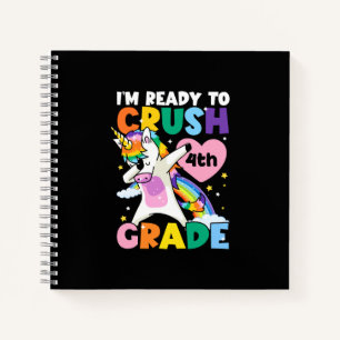 I'm Ready To Crush 4th Grade Unicorn Heart 1st Day Notebook
