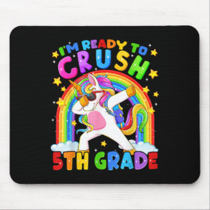 Im Ready To Crush 5th Grade Unicorn First Day Girl Mouse Mat