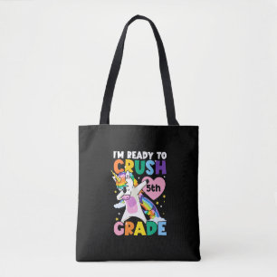 I'm Ready To Crush 5th Grade Unicorn Heart 1st Day Tote Bag