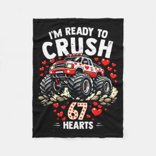 Im Ready To Crush 67 Hearts Truck Valentines Day _ Fleece Blanket
