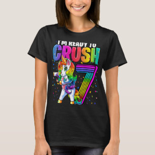 I'm Ready to Crush 7 Flossing Unicorn 7th Birthday T-Shirt