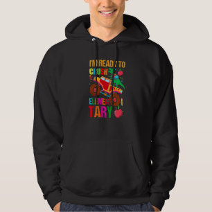 I'm Ready To Crush Elementary Monster Truck Dinosa Hoodie