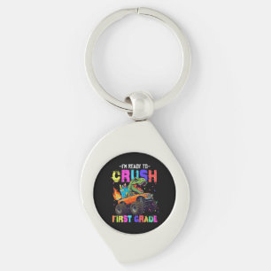 I'm Ready To Crush First Grade Dinosaur Truck Key Ring