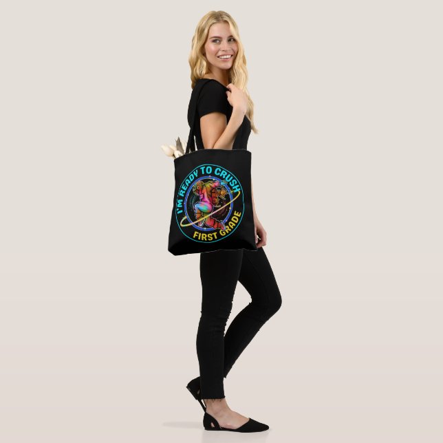 I'm ready to crush first grade tote bag (On Model)