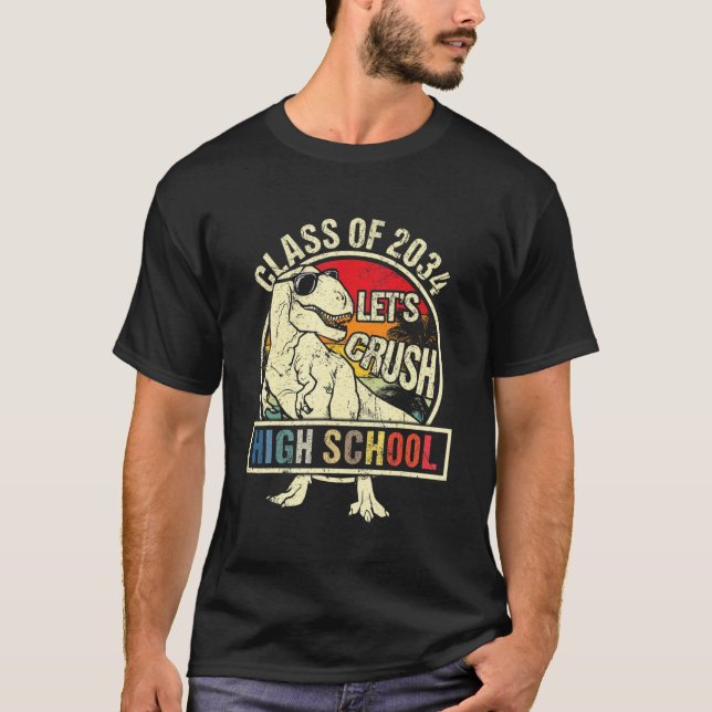 I'm Ready To Crush High School Dinosaur Boys Back  T-Shirt (Front)