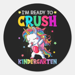 I'm Ready To Crush Kindergarten Happy First Day Of Classic Round Sticker
