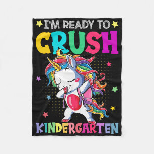 I'm Ready To Crush Kindergarten Happy First Day Of Fleece Blanket