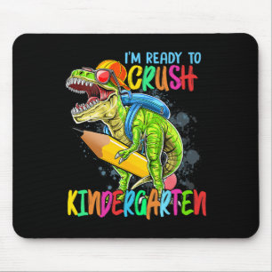 Im Ready To Crush Kindergarten T Rex Dino Holding Mouse Mat