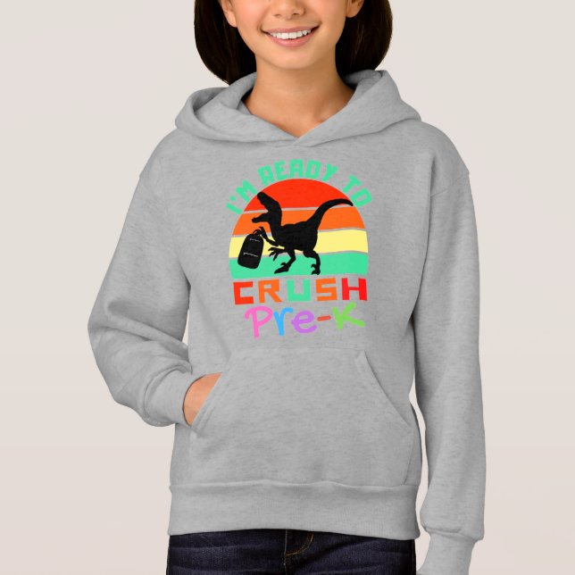 I'M READY TO CRUSH PRE-K - COOL DINOSAUR (Front)