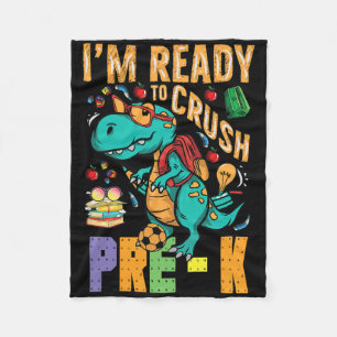 I'm Ready To Crush Pre-k Monster Truck Dino Byck T Fleece Blanket