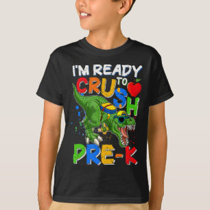 I'm Ready To Crush PreK T Rex Dino Holding Pencil T-Shirt